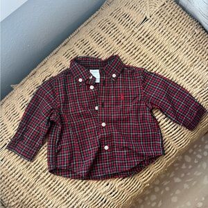 0-3 Month Ralph Lauren Polo Plaid Button-Up Kids Shirt